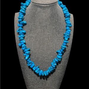 Howlite Turquoise Sterling Silver Necklace New